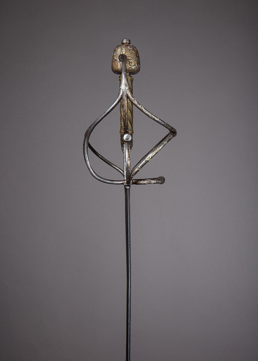 Rapier, Steel, gold, silver, brass, wood, Italian