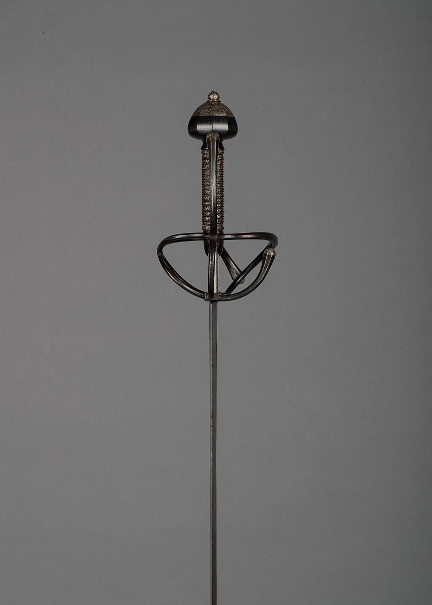 Rapier, Peter Wirsberg (German, Solingen, recorded 1609–28), Steel, silver, wood, German, Saxony