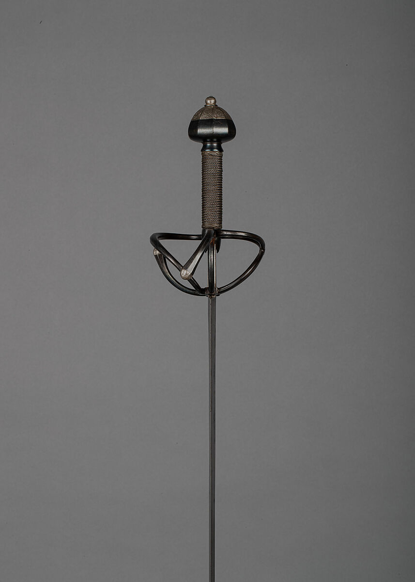 Rapier, Peter Wirsberg (German, Solingen, recorded 1609–28), Steel, silver, wood, German, Saxony