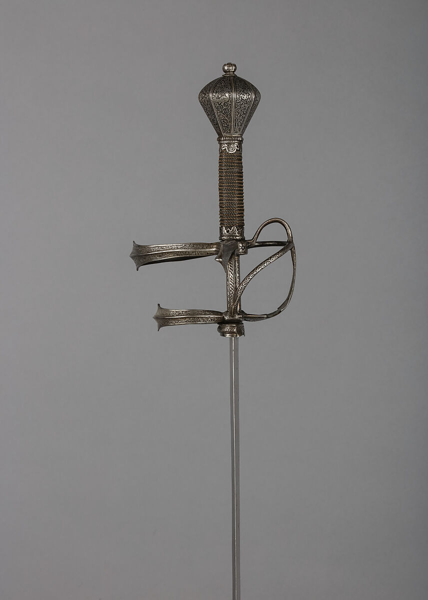Rapier, Steel, copper wire, wood, German, Saxony
