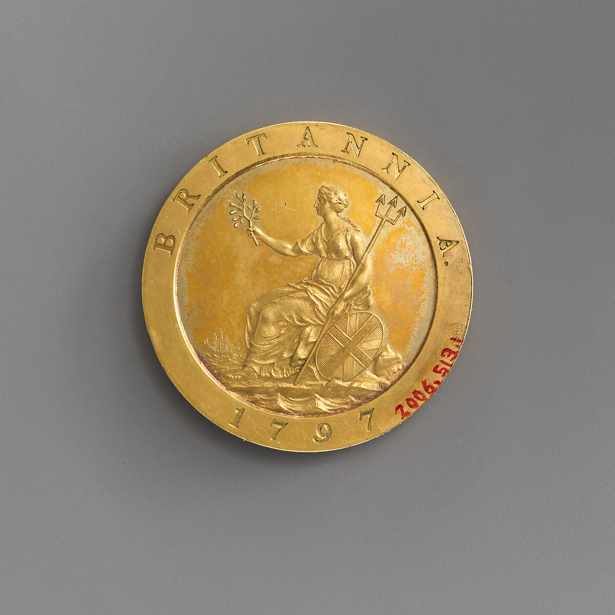 Pattern penny of George III, Gilt copper, British