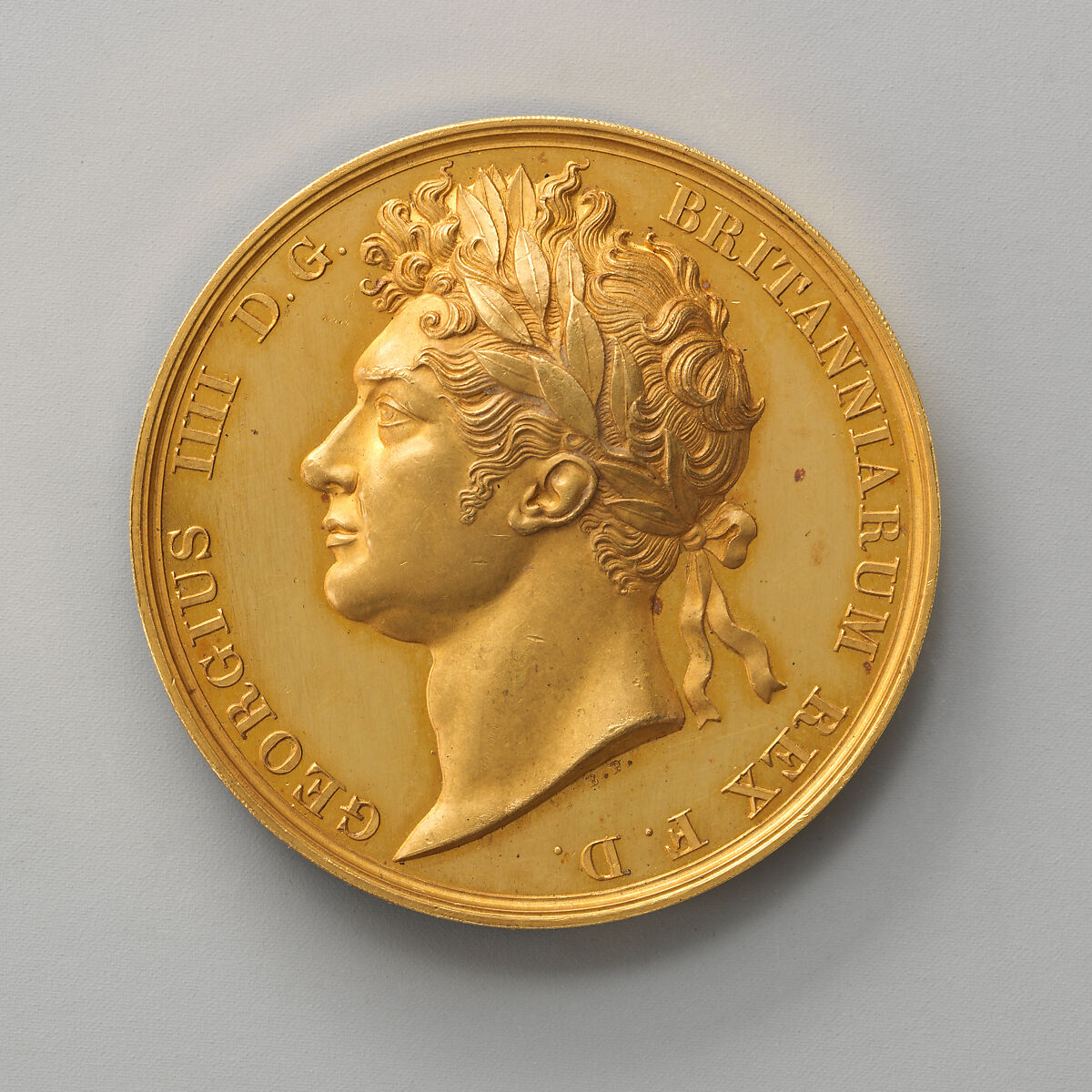 Unfinished Pattern for the Official Coronation Medal of George IV, Medalist: Benedetto Pistrucci (Italian, 1783–1855, active England), Gold, British 