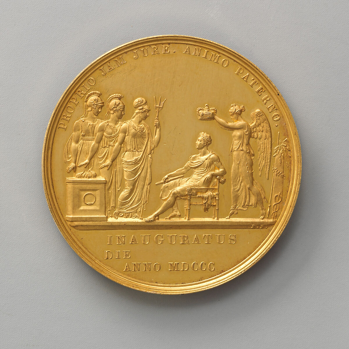 Unfinished Pattern for the Official Coronation Medal of George IV, Medalist: Benedetto Pistrucci (Italian, 1783–1855, active England), Gold, British