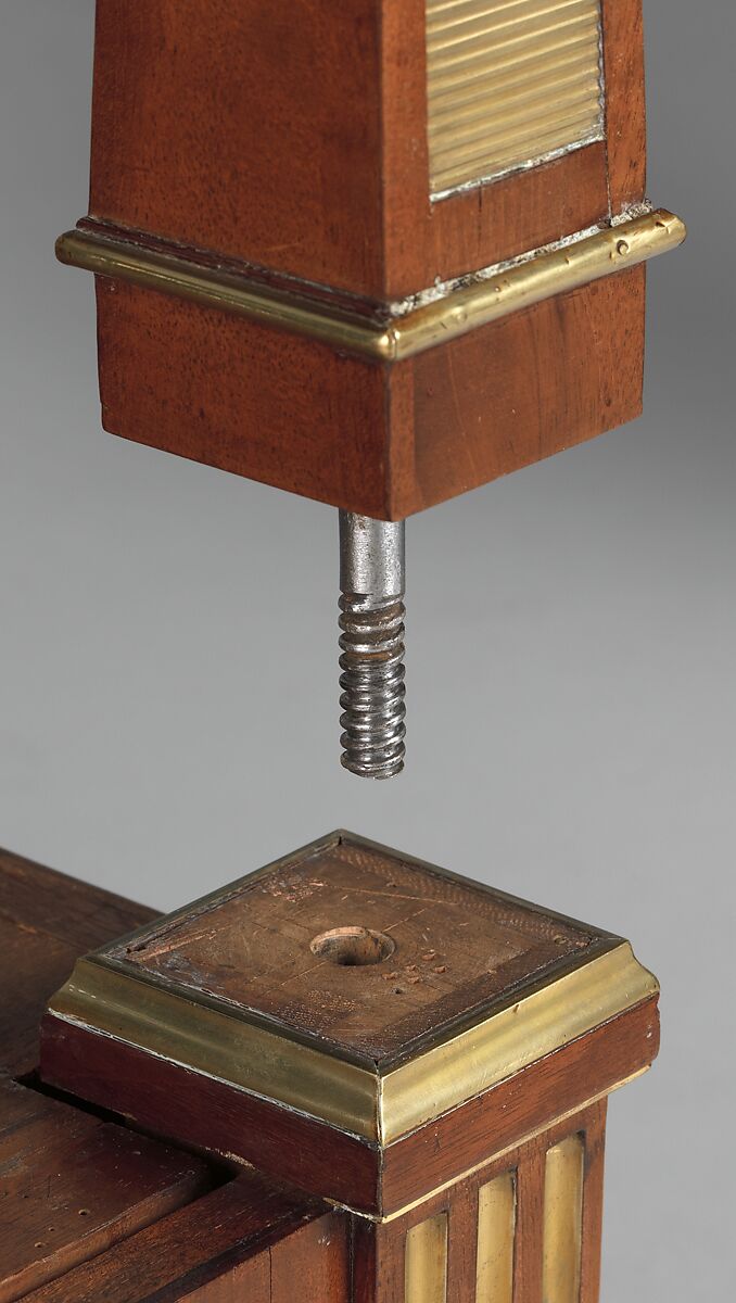 Game table, David Roentgen (German, Herrnhaag 1743–1807 Wiesbaden, master 1780), Oak and walnut, veneered with mahogany, maple, holly (the last two partially stained); iron, steel, brass, gilt bronze; felt and partially tooled and gilded leather, German, Neuwied am Rhine