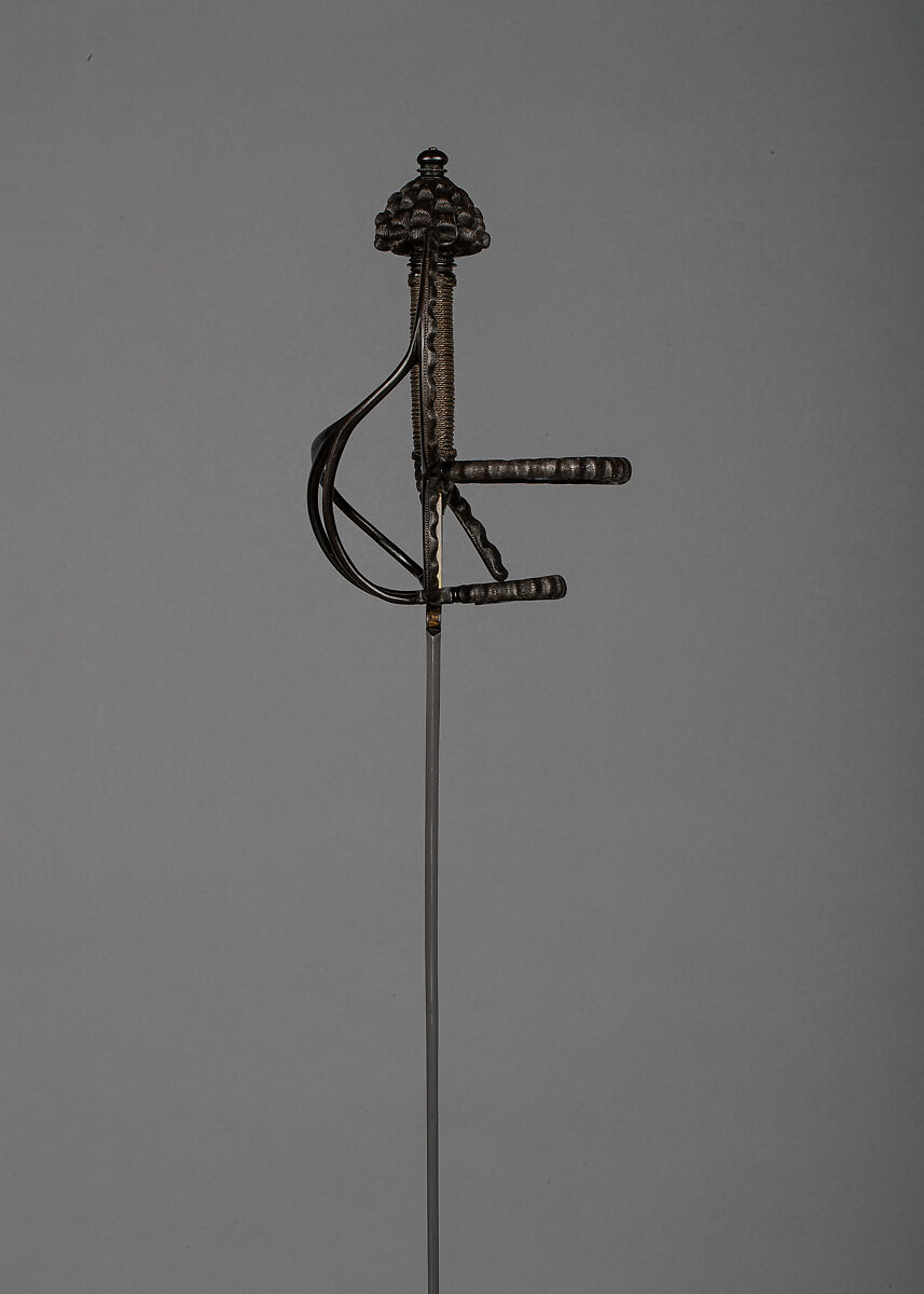 Rapier, Possibly Johannes Moum (German, Solingen, active ca. 1600–ca. 1650), Steel, silver, wood, German, Saxony