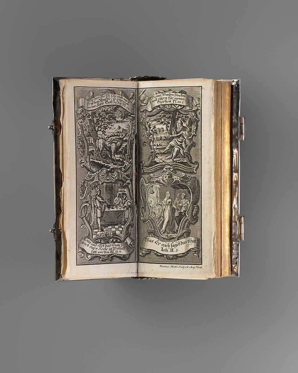 Book cover, Johann Jakob Bruglocher II (German, active 1710–52), Silver, remains of gilding, German, Augsburg