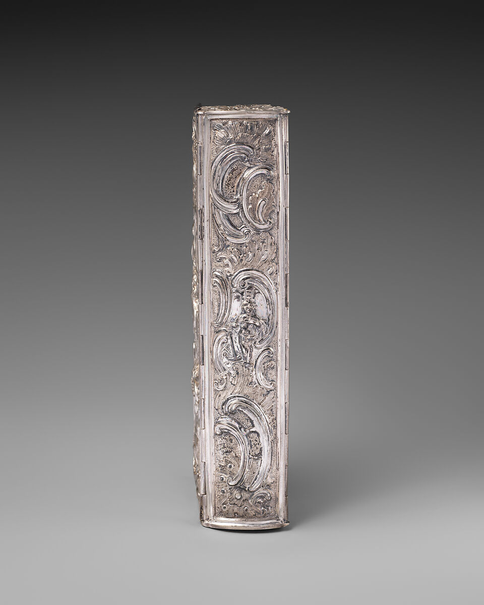 Book cover, Johann Jakob Bruglocher II (German, active 1710–52), Silver, remains of gilding, German, Augsburg