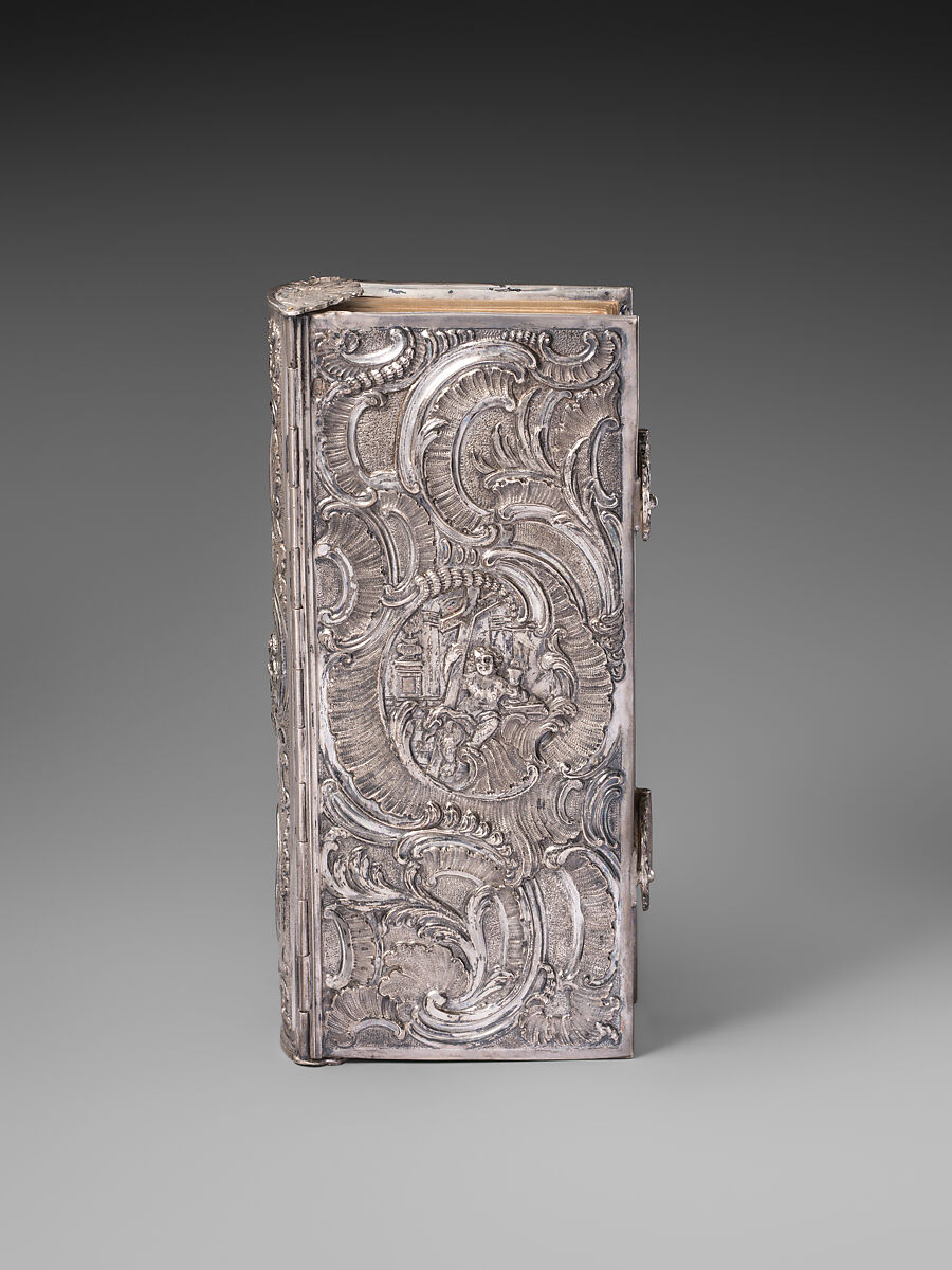 Book cover, Johann Jakob Bruglocher II (German, active 1710–52), Silver, remains of gilding, German, Augsburg