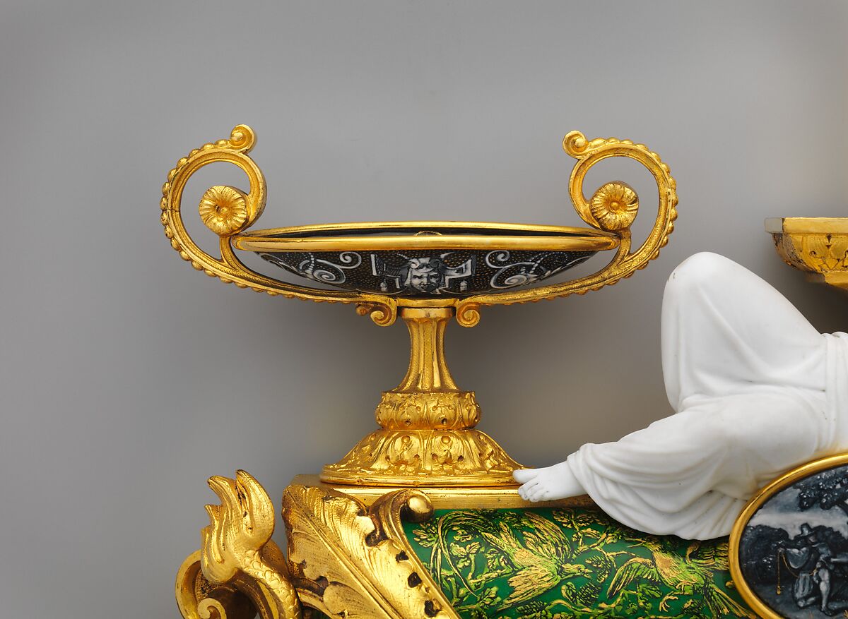 Plaque depicting Bernard Palissy, Sèvres Manufactory (French, 1740–present), Hard-paste porcelain decorated in polychrome enamels; gilt-bronze, polychrome enamel, biscuit-porcelain frame, French, Sèvres