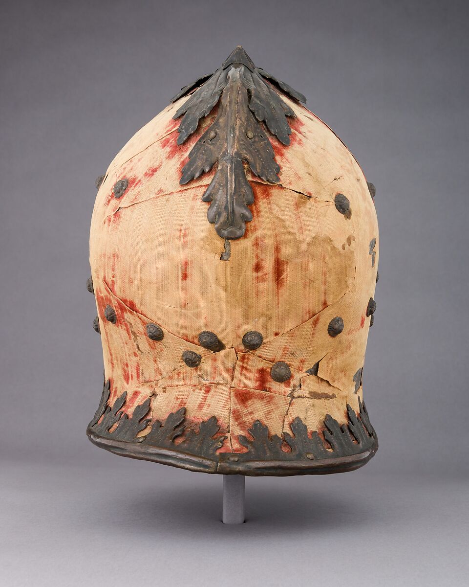 Sallet "in the Venetian Style", Steel, gold, copper, textile, leather, Italian