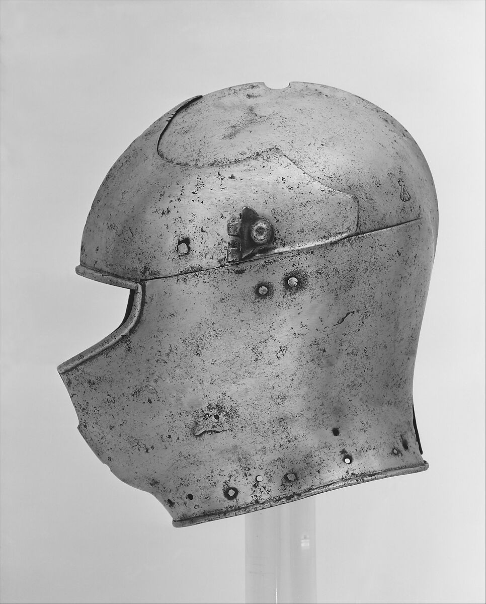 Armet, Stamped with marks of the Missaglia workshop (Italian, Milan, recorded 1430–1529), Steel, Italian, Milan 