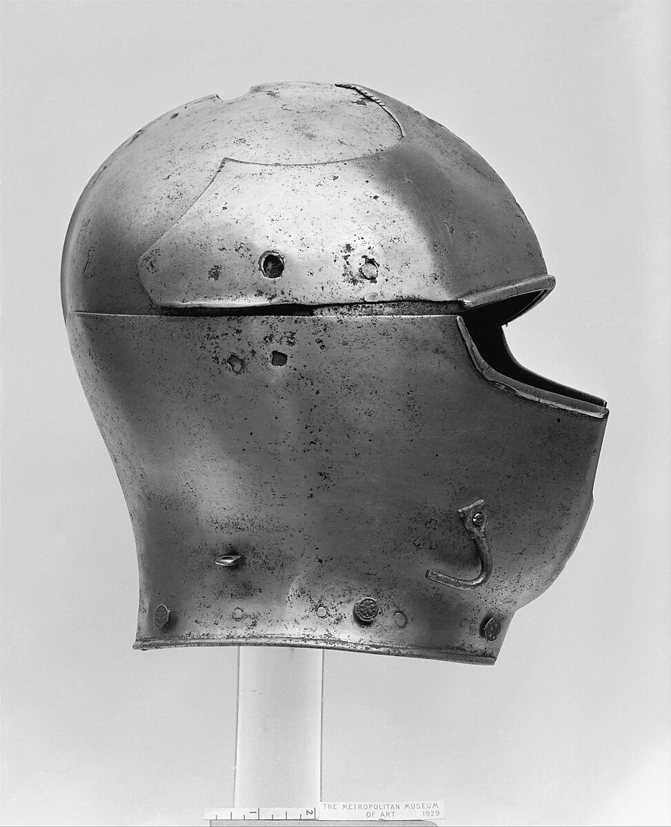 Armet, Stamped with marks of the Missaglia workshop (Italian, Milan, recorded 1430–1529), Steel, Italian, Milan