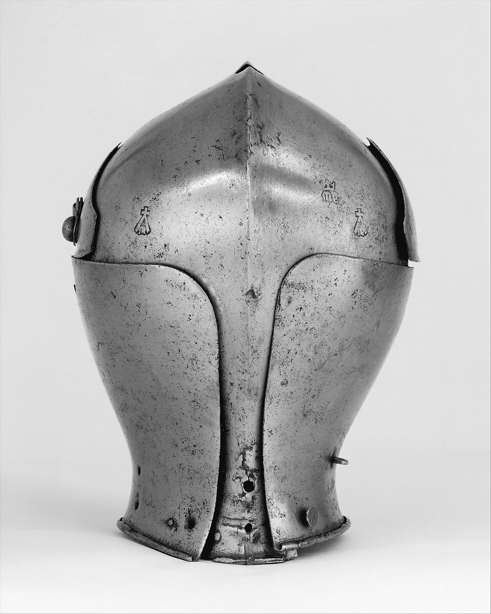 Armet, Stamped with marks of the Missaglia workshop (Italian, Milan, recorded 1430–1529), Steel, Italian, Milan