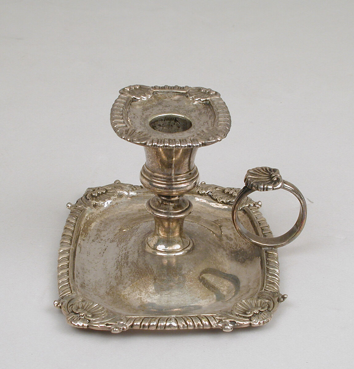 Chamber candlestick or taperstick, Rebecca Emes (active 1808–after 1825), Silver, British, London 