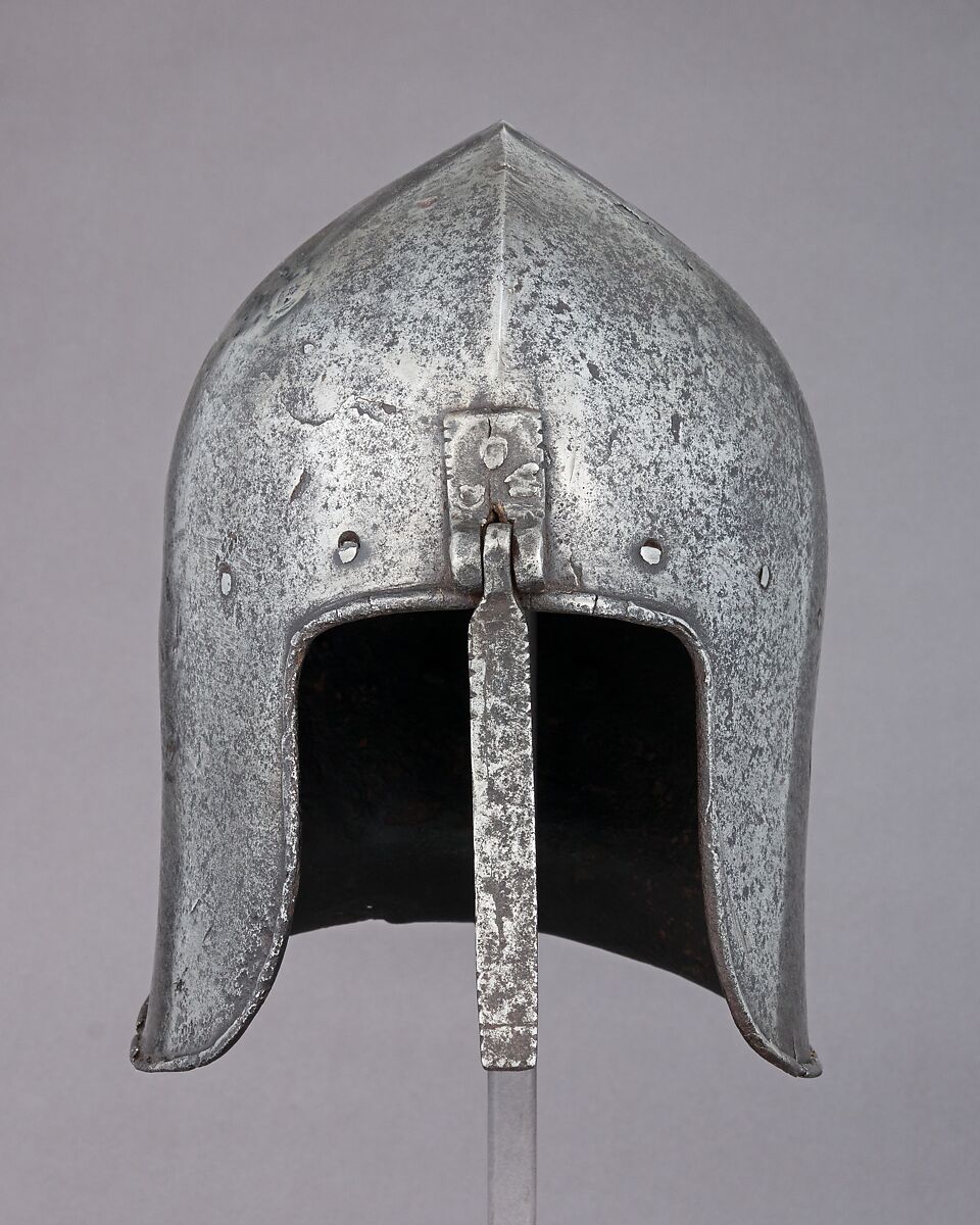Barbute with Hinged Nasal, Steel, Italian, probably Milan