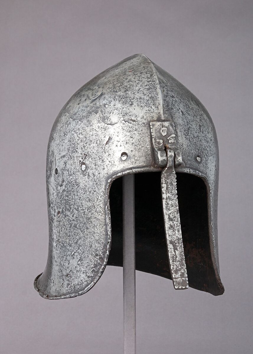 Barbute with Hinged Nasal, Steel, Italian, probably Milan 