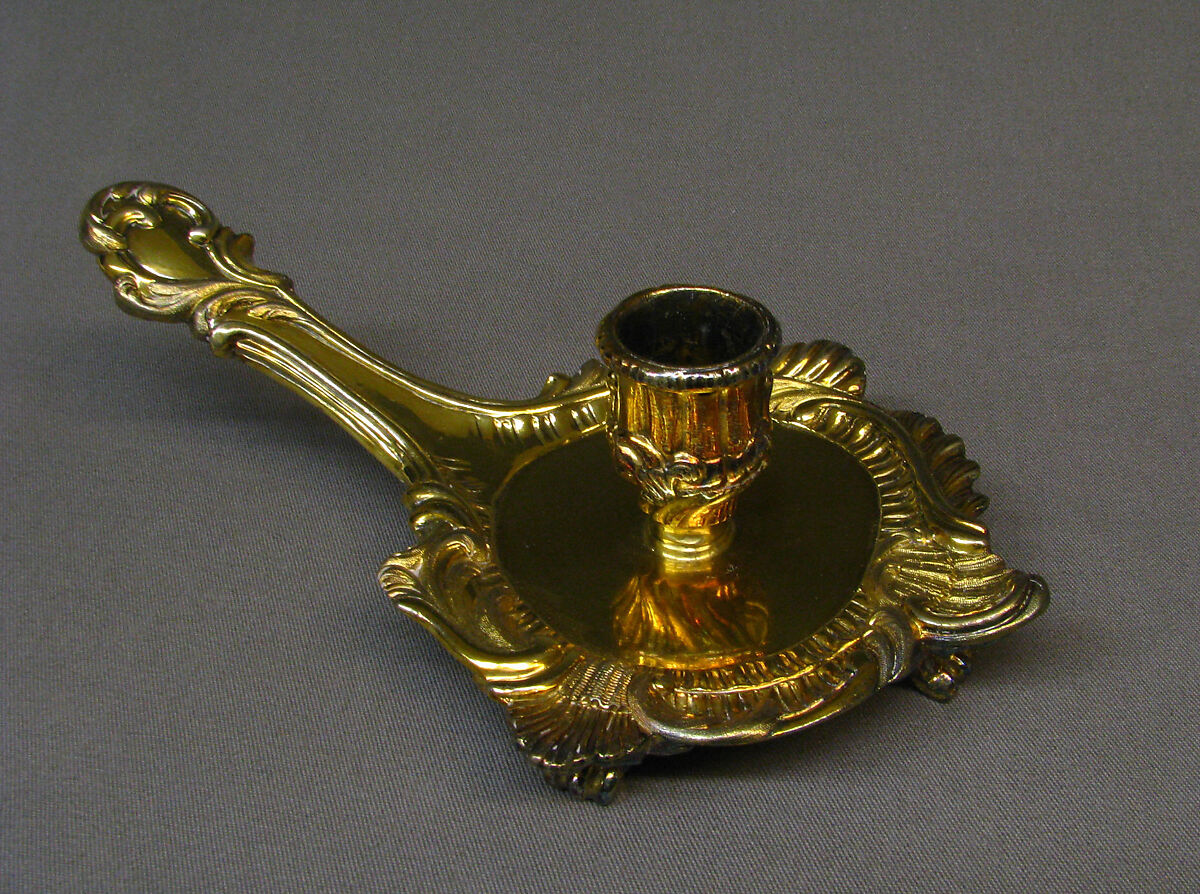 Chamber candlestick, Robert Hennell I (British, 1741–1811), Silver gilt, British, London 