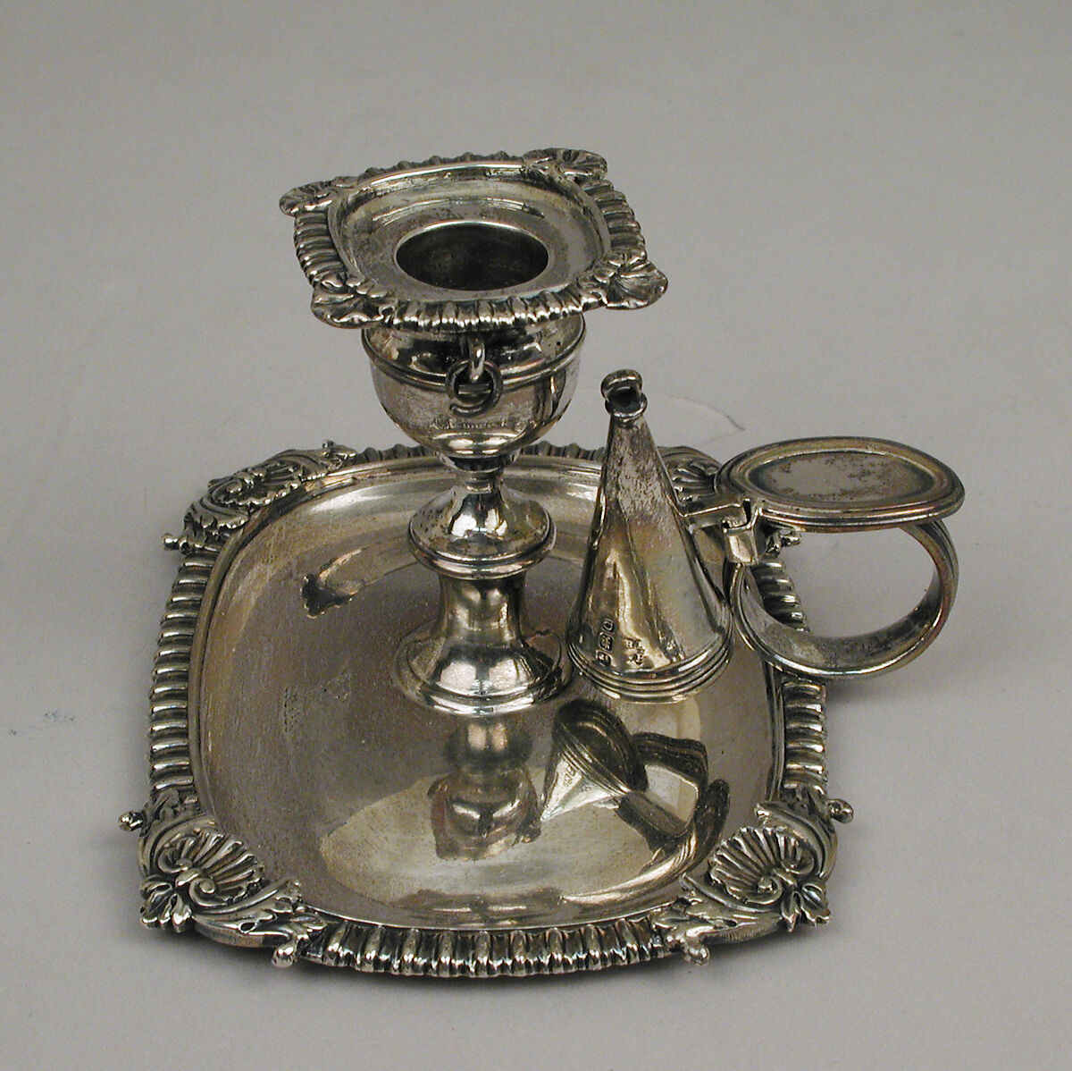 Chamber candlestick or taperstick, Rebecca Emes (active 1808–after 1825), Silver, British, London 