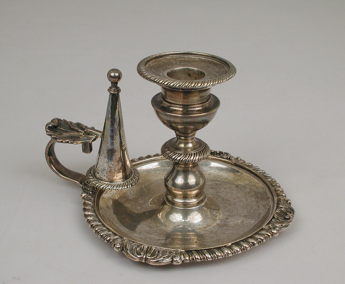 Chamberstick (one of a pair), William Elliott (active 1809– after 1825, died ca. 1854), Silver, British, London 