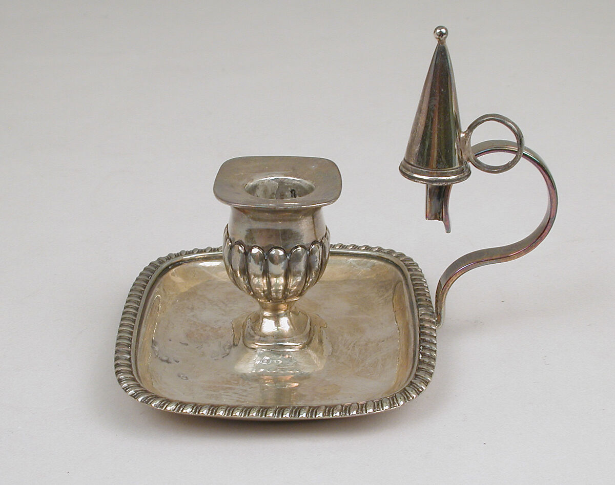 Chamber candlestick or taperstick, Christopher Binger I, Silver, British, London 