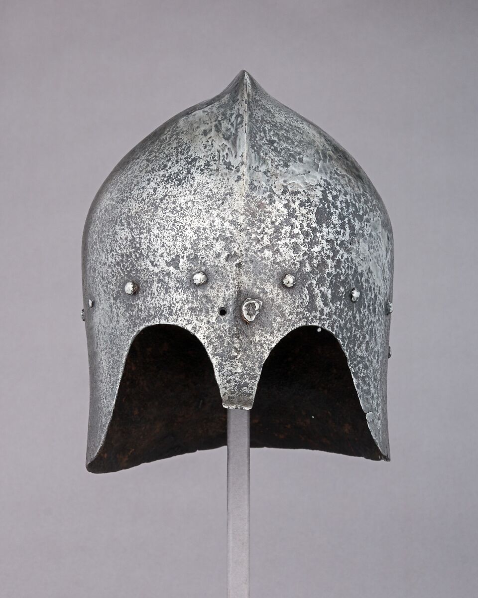 Barbute with Nasal, Steel, Italian