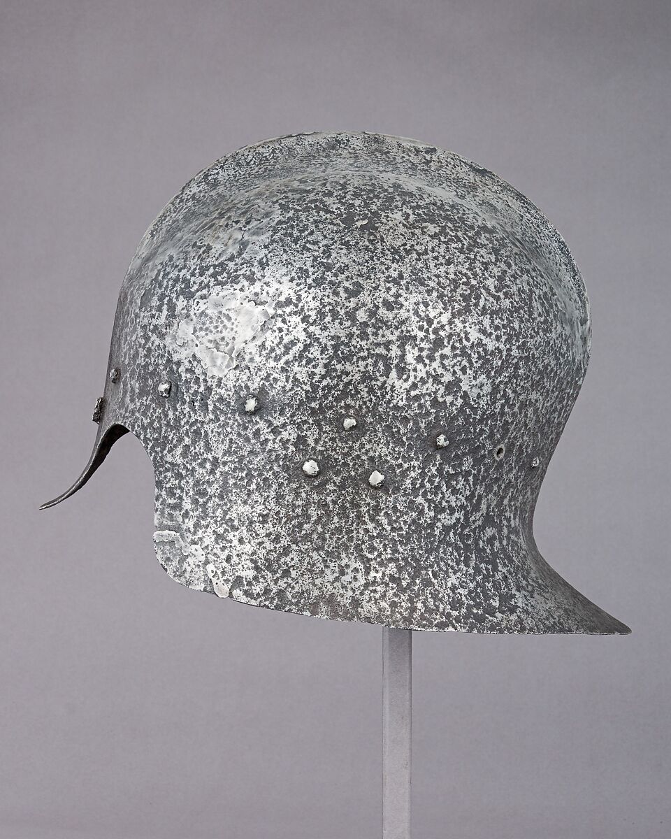 Barbute with Nasal, Steel, Italian