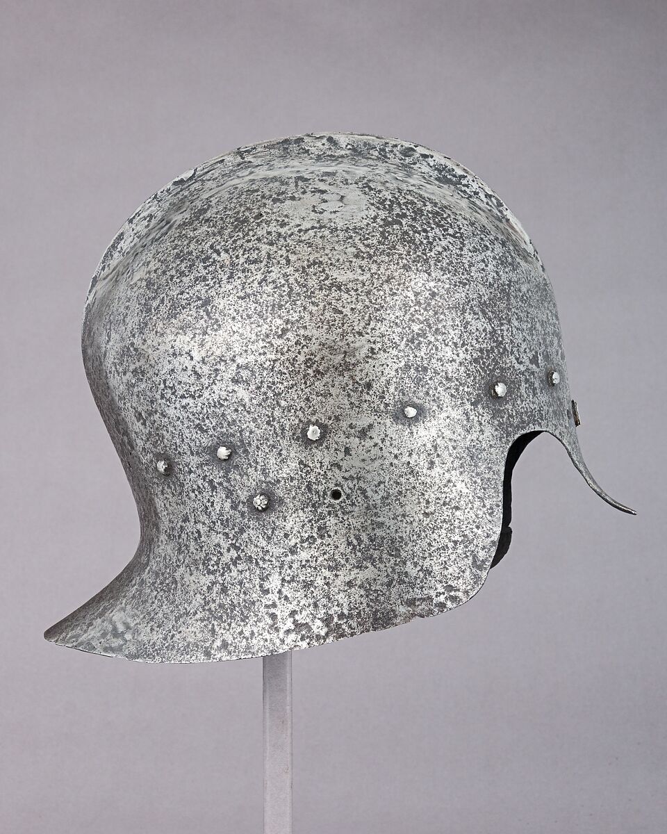 Barbute with Nasal, Steel, Italian