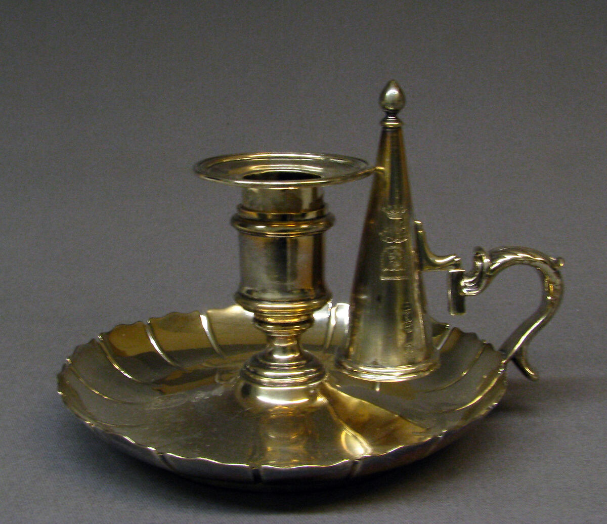 Chamber candlestick (one of a pair), Robert Garrard II (active 1818–after 1847), Silver, British, London 