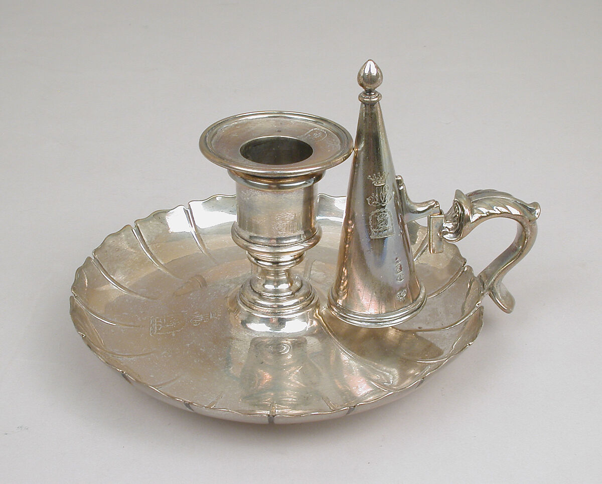 Chamber candlestick (one of a pair), Robert Garrard II (active 1818–after 1847), Silver, British, London 