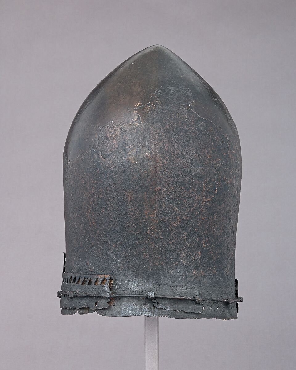 Bascinet, Steel, plaster, Italian