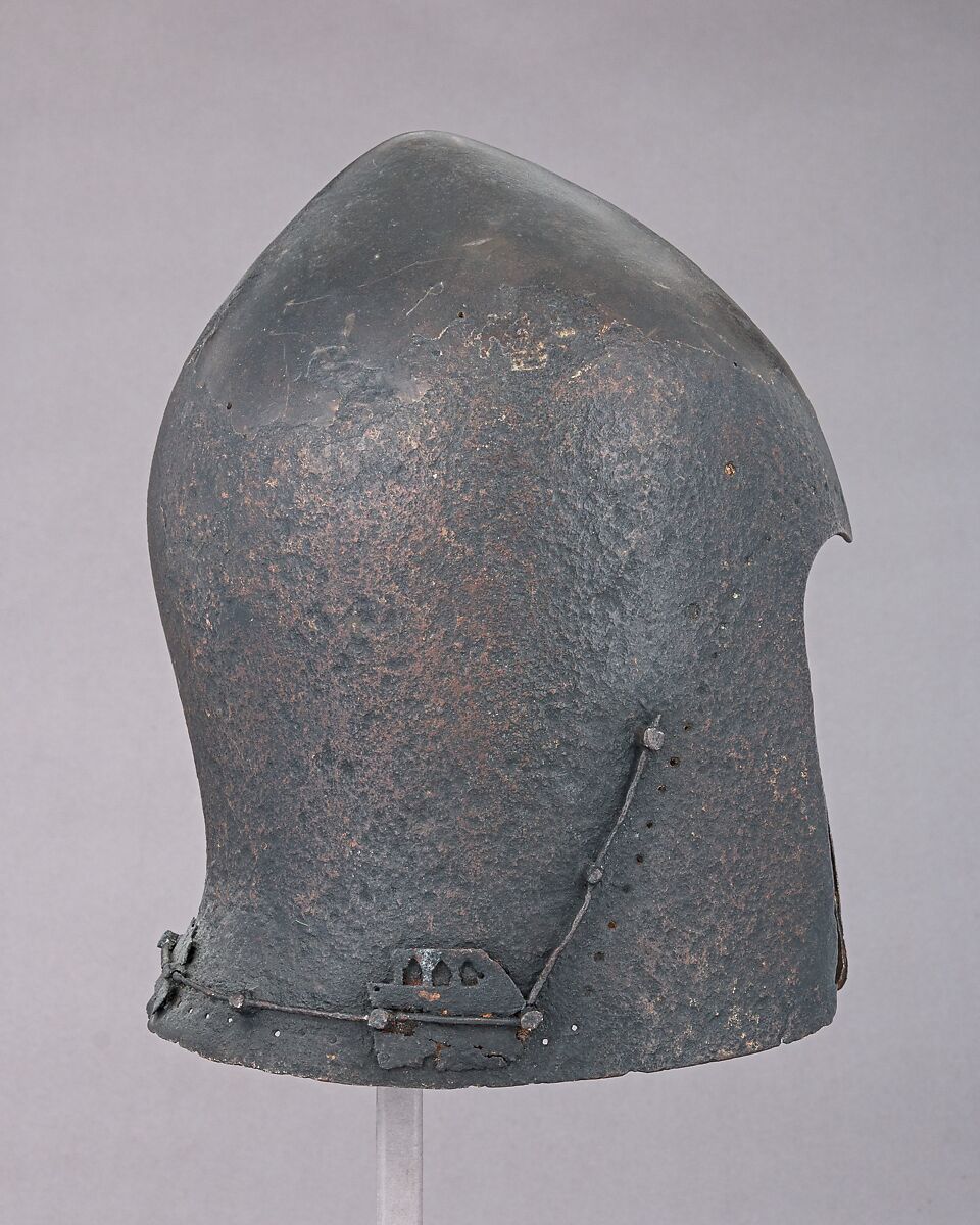 Bascinet, Steel, plaster, Italian