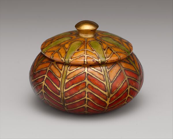 Covered Box, Designed by Louis C. Tiffany (American, New York 1848–1933 New York), Enamel on copper, American 