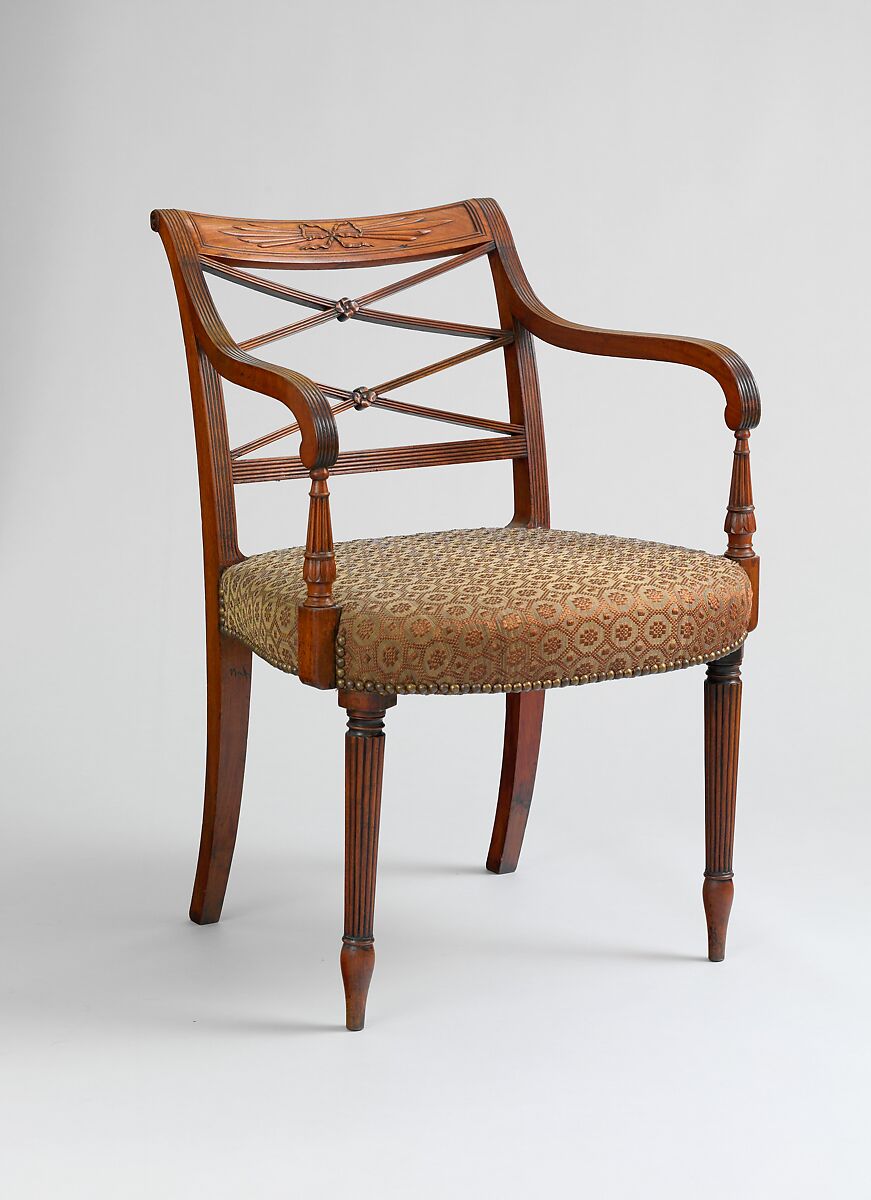 Armchair, Charles-Honoré Lannuier  American, Mahogany, American