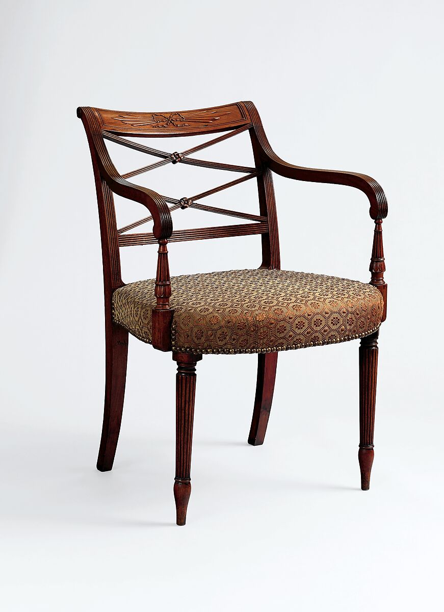 Armchair, Charles-Honoré Lannuier (France 1779–1819 New York), Mahogany, American