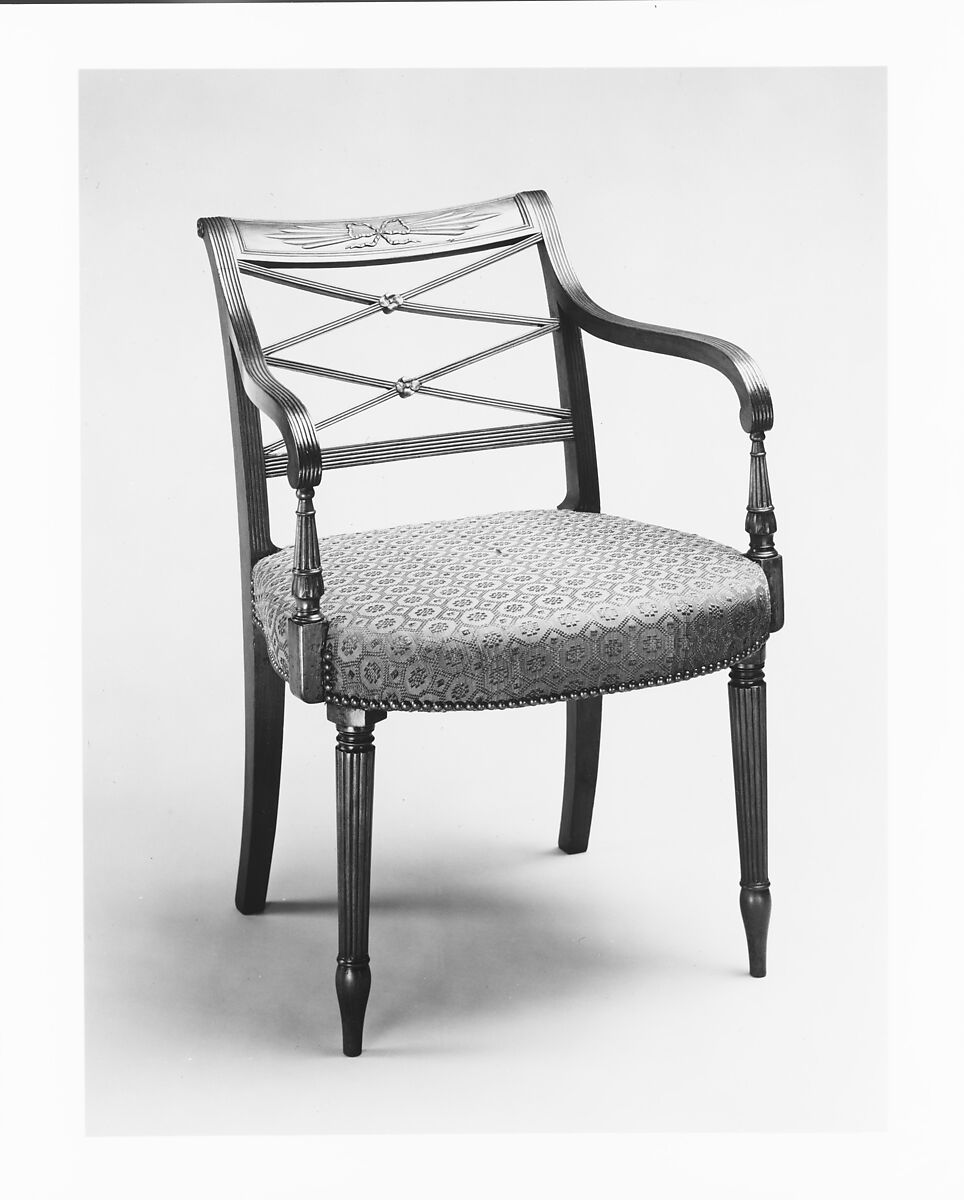 Armchair, Charles-Honoré Lannuier (France 1779–1819 New York), Mahogany, American