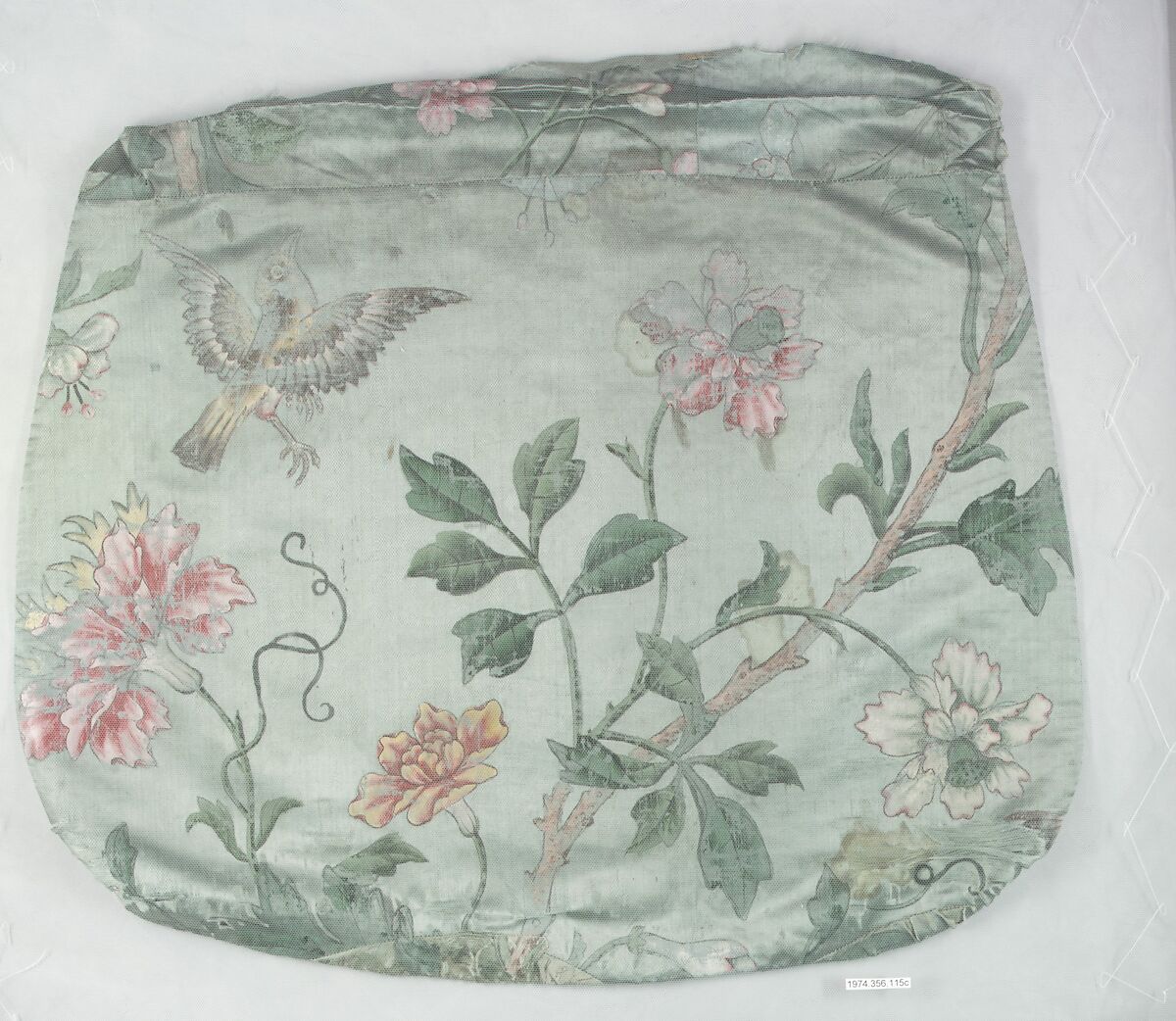 Upholstery panels for a side chair, Silk, painted, German, Würzburg