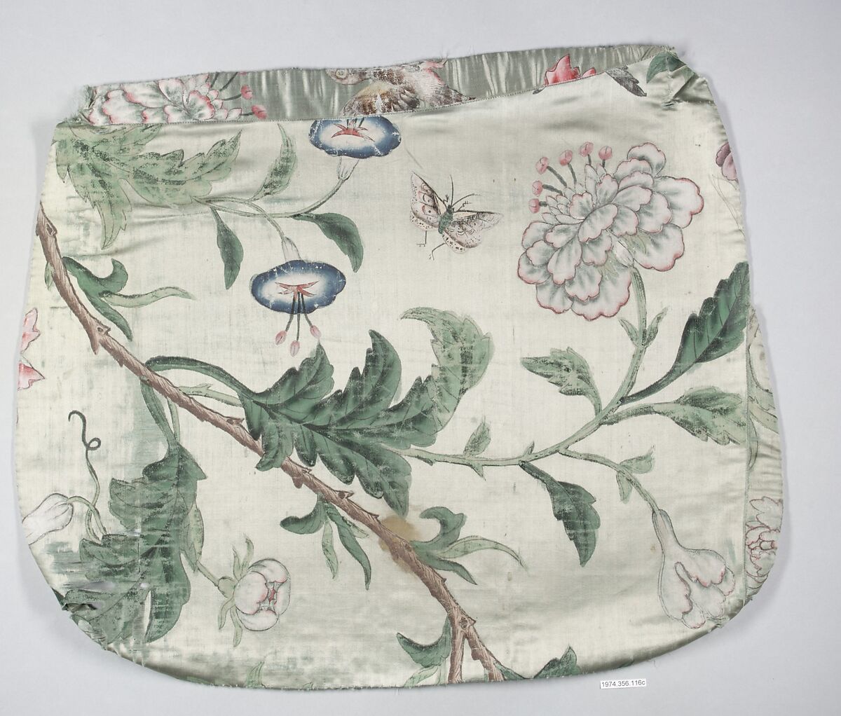 Upholstery panels for a side chair, Silk, painted, German, Würzburg