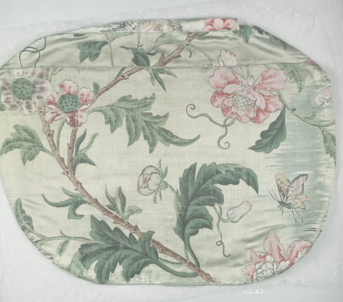 Upholstery panels for an armchair, Silk, painted, German, Würzburg