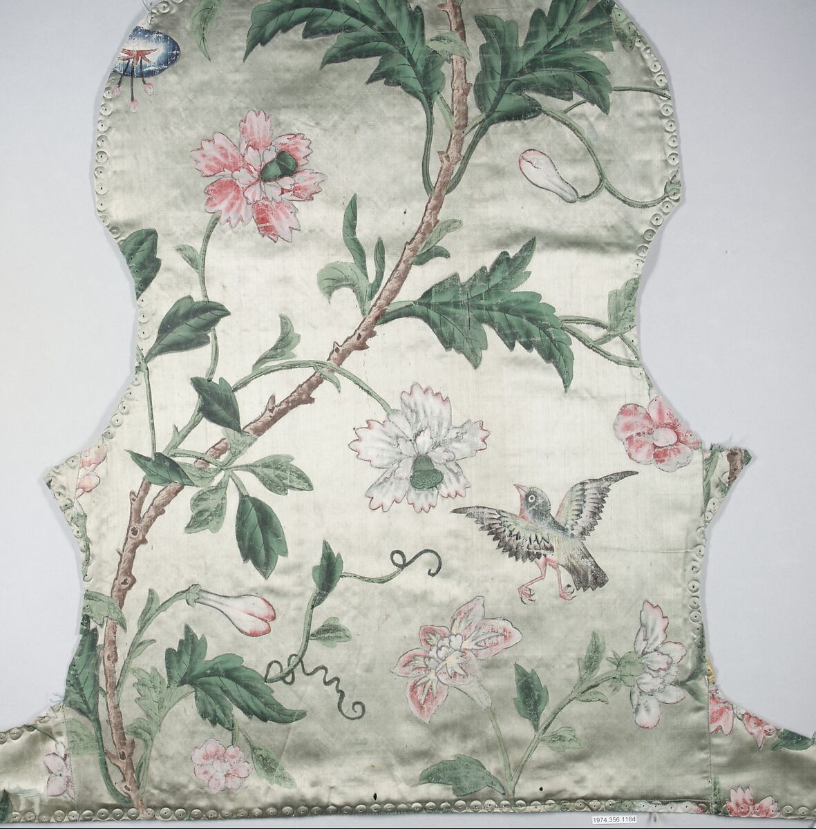 Upholstery panels for an armchair, Silk, painted, German, Würzburg