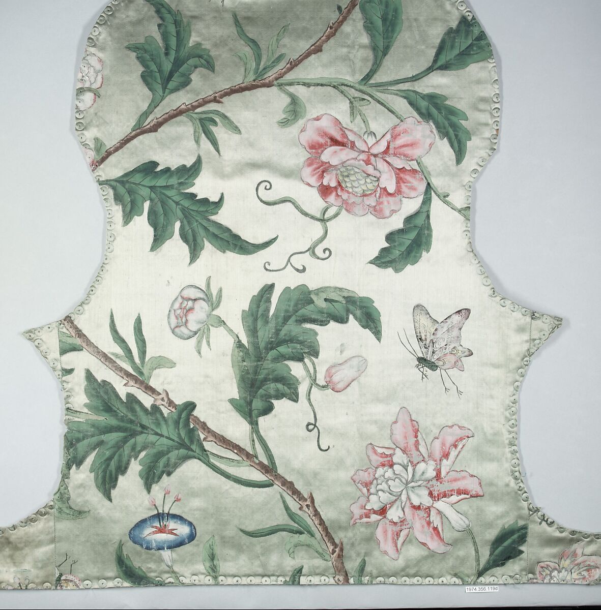 Upholstery panels for an armchair, Silk, painted, German, Würzburg