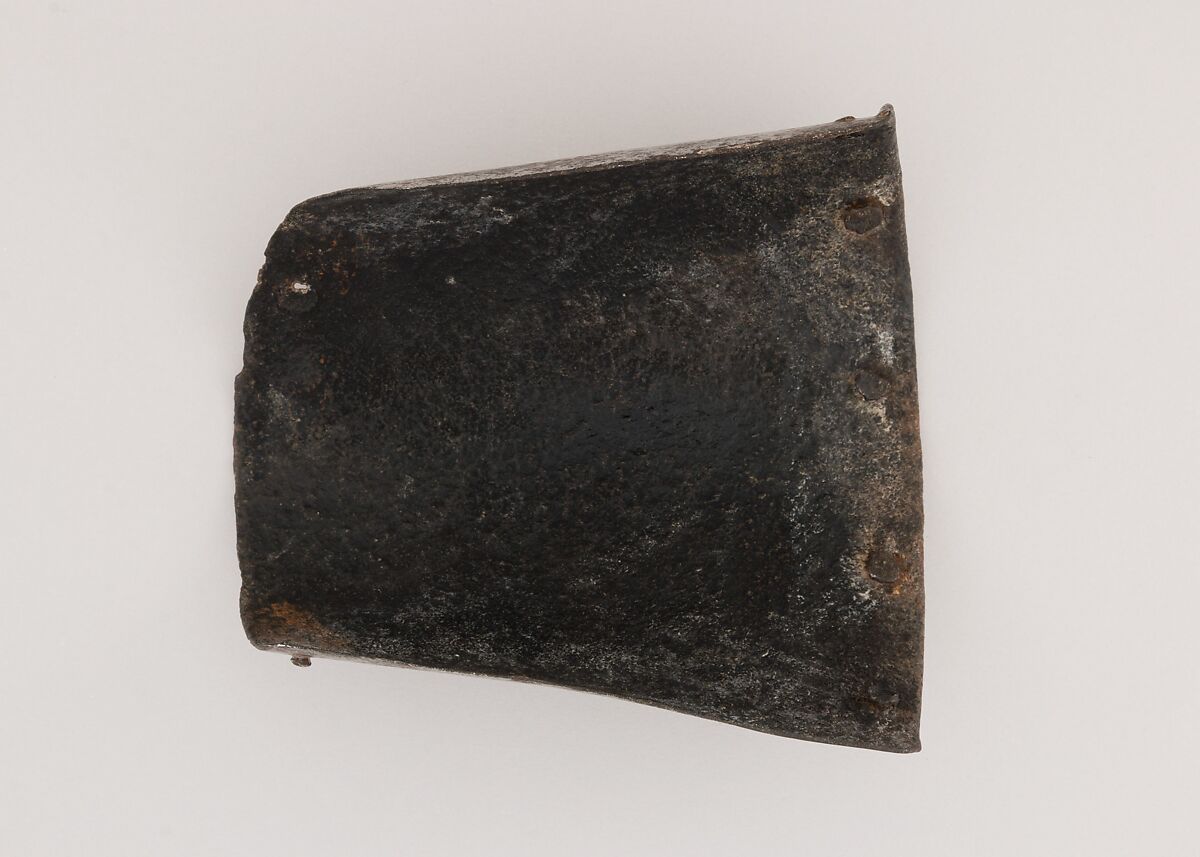 Upper Arm Defense (Rerebrace) with Fragment of  Lining Strap, Steel, leather, Western European