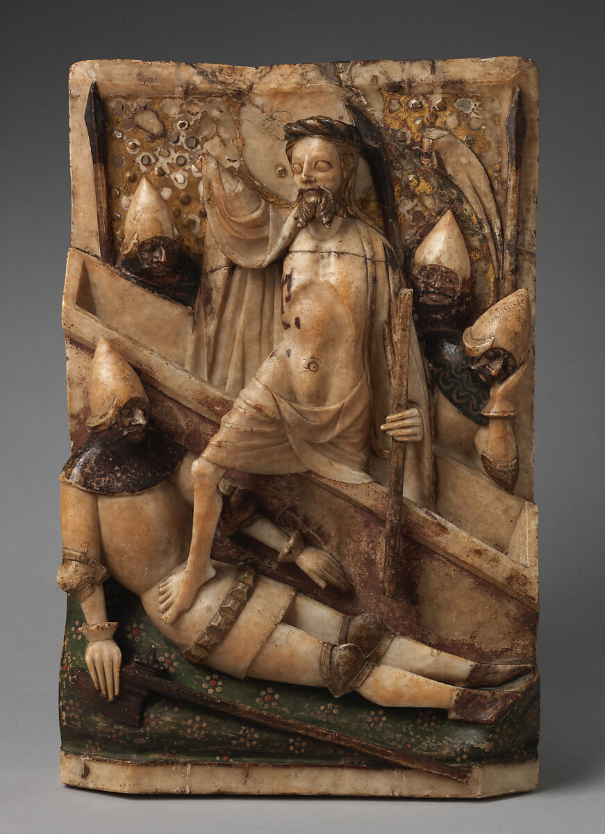 The Resurrection, Alabaster, polychromy, gilding, British 