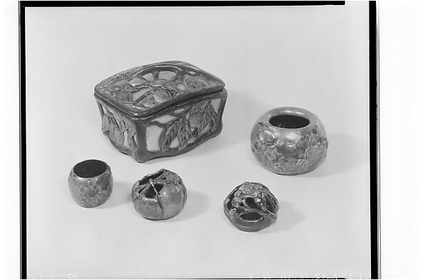 Covered Box, Designed by Louis C. Tiffany (American, New York 1848–1933 New York), Favrile glass, enamel on copper, American