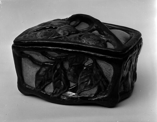 Covered Box, Designed by Louis C. Tiffany (American, New York 1848–1933 New York), Favrile glass, enamel on copper, American