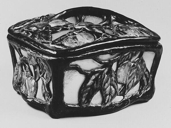 Covered Box, Designed by Louis C. Tiffany (American, New York 1848–1933 New York), Favrile glass, enamel on copper, American