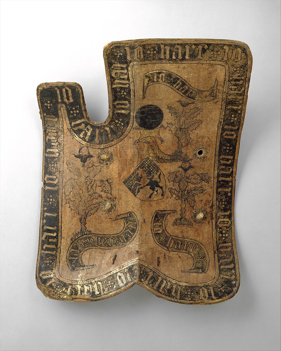 Tournament or Cavalry Shield (Targe), Wood, leather, gesso, silver, paint, probably Austrian