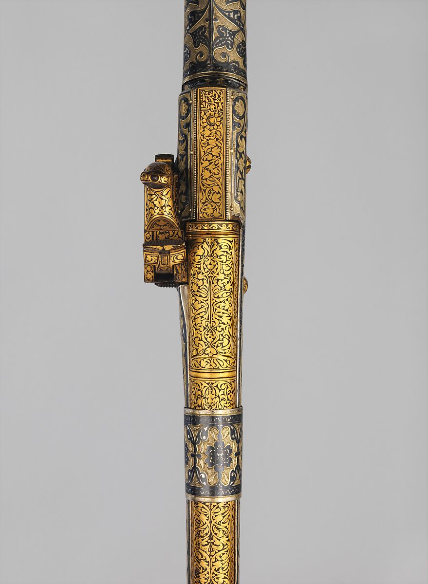 Flintlock Rifle, Steel, silver, niello, gold, ivory, Caucasian, Kubachi, Dagestan