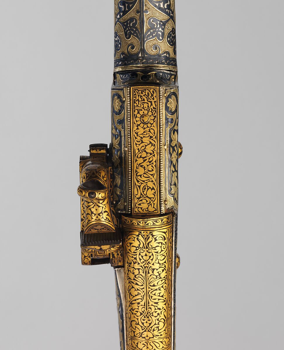 Flintlock Rifle, Steel, silver, niello, gold, ivory, Caucasian, Kubachi, Dagestan