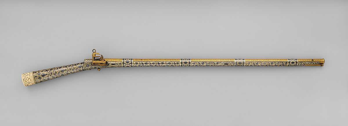 Flintlock Rifle, Steel, silver, niello, gold, ivory, Caucasian, Kubachi, Dagestan 