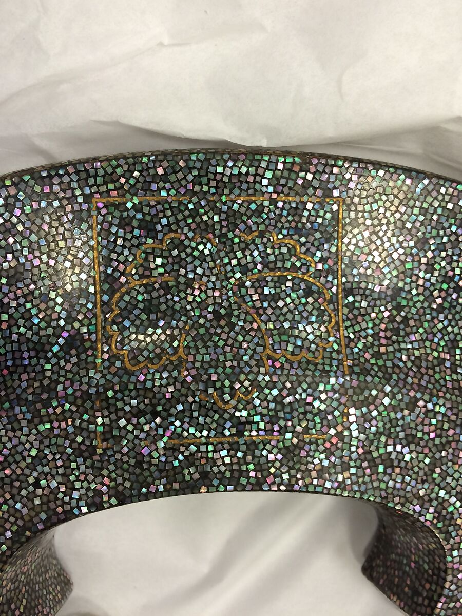 Saddle (Kura), Signed by Chikara (Japanese, active ca. 1610), Wood, mother-of-pearl, linen, lacquer, gold, Japanese